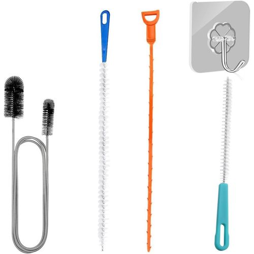 ytseazn-5 Pièces Deboucheur Canalisation,Brosse De Nettoyage De Furet Drain D'Égout,Furet Deboucheur Evier,Réutilisabledrain Unblocker Tools,Flexible Pour De Bains Cuisine Livré Avec 1 Crochet