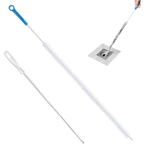 ytseazn-2 Pièces Brosse De Nettoyage De Drain,Brosse Canalisation,Furet Déboucheur,Evier,Outils De Débouchage,Pour Déboucher Les Canalisations Et Égouts,Cuisine,Salle De Bain (71Cm,45Cm)
