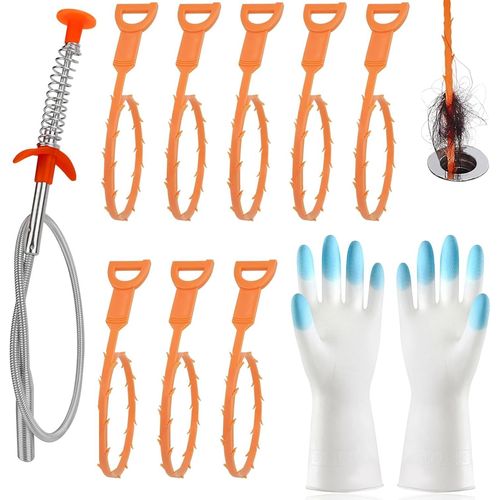 ytseazn-Deboucheur Canalisation,Crochet De Nettoyage Evier,Outil De Débouchage D'Évier,Furet Deboucheur Canalisation,Déboucheur Polyvalent Pour Canalisations,Comprend Furet Et Ventouse Déboucheur