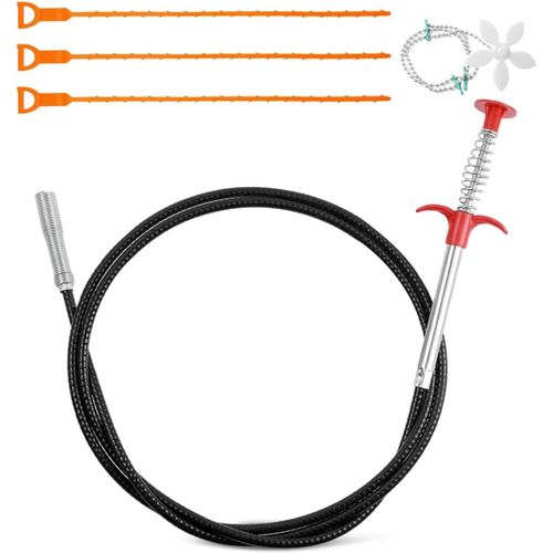 ytseazn-Ensemble De 5 Pièces Spirale Furet Débouchage Canalisation,Déboucheur De Canalisation Flexible,Debouchage Cheveux Douche Pince À Griffes Pour Les Canalisations De Cuisine Et De Salle De Bain