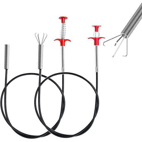 ytseazn-2 Pièces Pince À Griffes 2M,Deboucheur Canalisation,Pince Telescopique Flexible,Outil De Ramassage Pour Cuisine Salle De Bain Canalisations,Pinces À Griffe Pour Travailler Dans Les Espaces Étroits