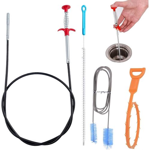 ytseazn-Set De 4 Outils De Débouchage De Tuyauterie ¿ Deboucheur Evier Et Canalisation,Furet Deboucheur Canalisation,Deboucheur Canalisation,Outils De Débouchage De Canalisation