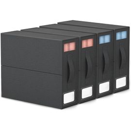 Lot De 4 Pliable Boite Rangement Drap De Lit Housse De Couette, Linge Organisateur Drap De Lit Soigneusement Les Avec Poignée Porte-Étiquettes,Organisateurs De Literie Pliables (Noir)