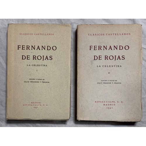 La Celestina. 2 Tomos. Col. Clásicos Castellanos Nº 20 - 23