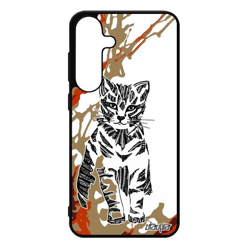 Coque S25+ Plus Silicone Chat Pas Cher Animal Telephone Noir Graphique Motif Marron Tigr¿ Dessin Art Petit Chaton 4g Pour Samsung Galaxy