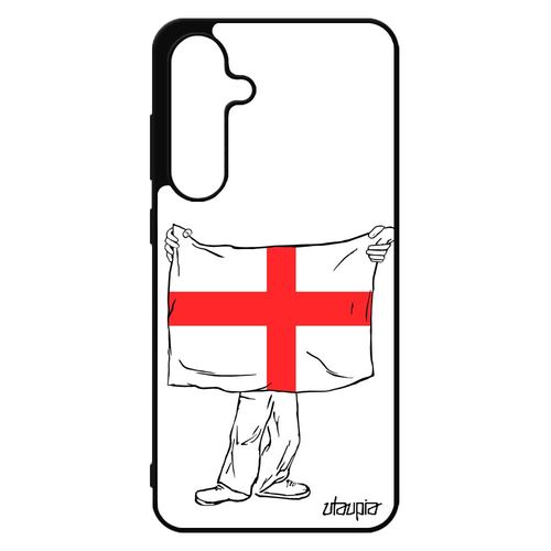 Coque Pour Samsung S24 Fe Silicone Drapeau Angleterre Anglais Foot Royaume Unis Basket Jo Grande Bretagne Original Pour Galaxy