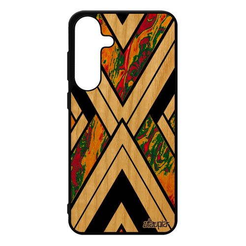 Coque Silicone Marbre Pour S25+ Plus Bois Veritable Personnalis¿ Jolie Motif Caoutchouc Pierre Fond Geometrique Noir Pour Samsung Galaxy