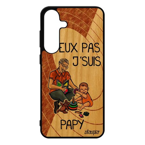 Coque S25+ Plus Bois Silicone Humour J'peux Pas J'suis Papy Bd Jpeux Drole Cadeau Fete Des Grands Peres 4g Marron Je Pour Samsung Galaxy