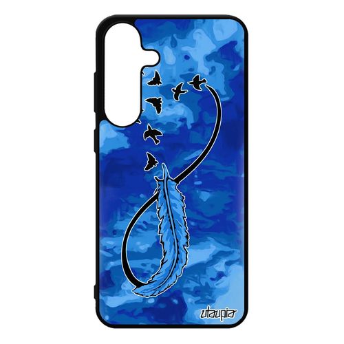 Coque Pour Samsung S25+ Plus Silicone Infini Fille Nuage Bleu Oiseau Pas Cher Ciel Smartphone Eternel Souple Univers Pastel Plume Pour Galaxy