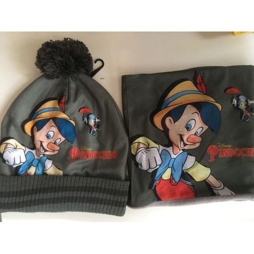 Bonnet &#43 Tour De Cou Enfant Disney Pinocchio Neuf