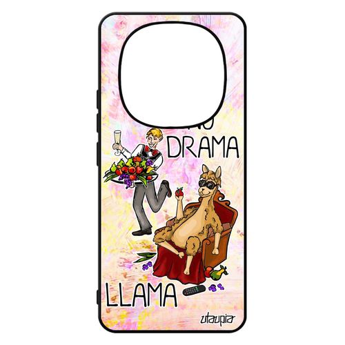 Coque No Drama Lama 14 Pro+ Plus 5g /Redmi Note 14 Pro Silicone Pas Cher Cartoon Noir Telephone Portable Jaune Drole Design Pour Xiaomi