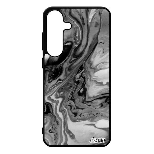 Coque Silicone Pour Samsung S25+ Plus Peinture Fond Telephone Effet Matiere Marbre Pas Cher Gris Jolie Decoratif Authentique Pour Galaxy