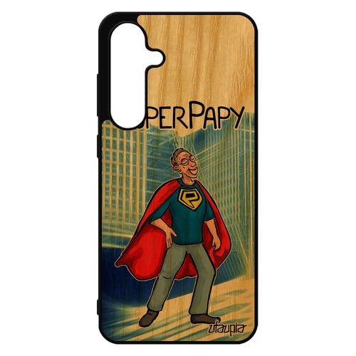 Coque S24 Fe Bois Veritable Silicone Super Papy Bleu Enfant Heros Comics Comique Original Grands Peres Portable Papi Pour Samsung Galaxy