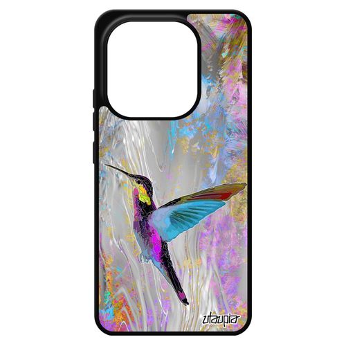 Coque Redmi Note 14 4g Europe Silicone Colibri Portable Nature Telephone Design Violet Animaux Floral Animal Plumes Ecologie Pour Xiaomi