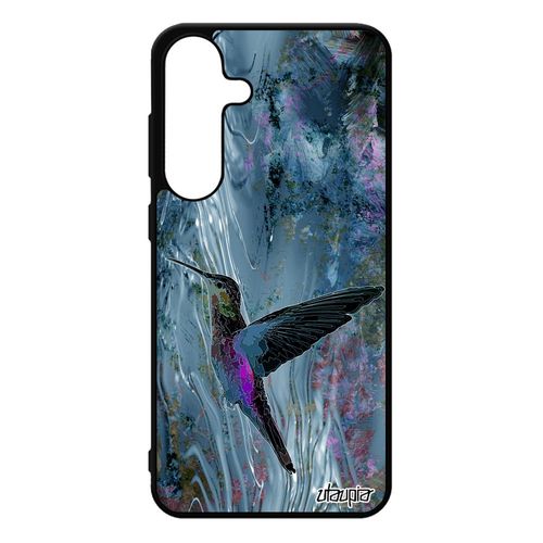 Coque Pour Samsung S25+ Plus Silicone Colibri Oiseau Plumes Animaux Animal Nature Case Ecologie Bleu Fleurs Floral Antichoc Design Pour Galaxy