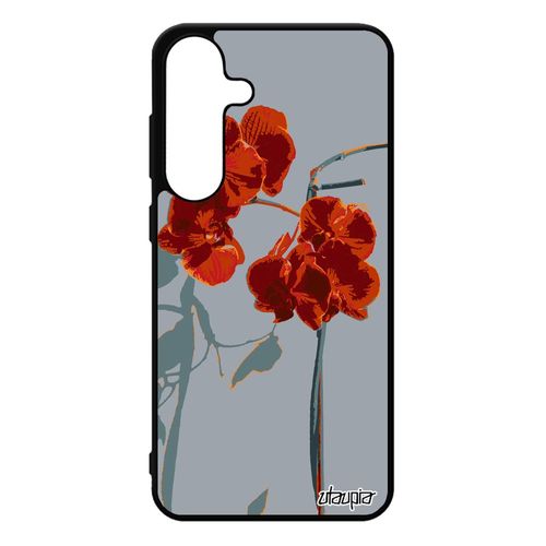 Coque En Silicone Pour S25+ Plus Orchid¿E Fleur Rouge Telephone Floral Love Couleur Pas Cher Personnalis¿ Nature Noir Pour Samsung Galaxy
