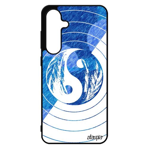 Coque Pour S24 Fe Silicone Yin Et Yang Rond 4g Bleu Homme Telephone Pastel Antichoc Couleur Plume Gar¿On Art Ying De Pour Samsung Galaxy
