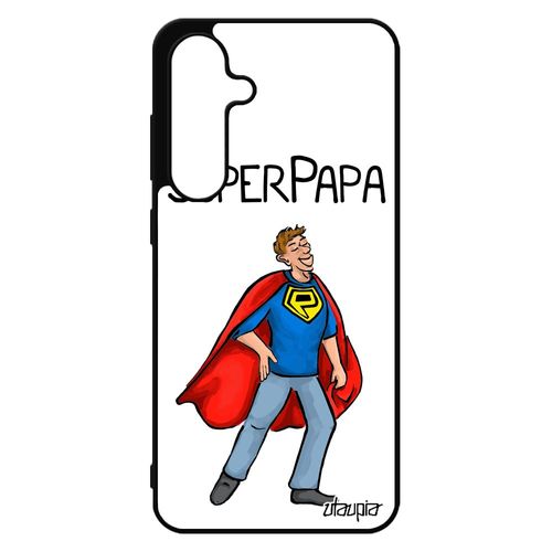 Coque S24 Fe En Silicone Super Papa Comics Humour Dessin Heros Housse Blanc Enfant Texte Mobile P¿Re Portable Drole Pour Samsung Galaxy