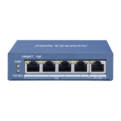 Hikvision Switch di Rete 5 Porte Gigabit (4 PoE) DS-3E0505P-E/M