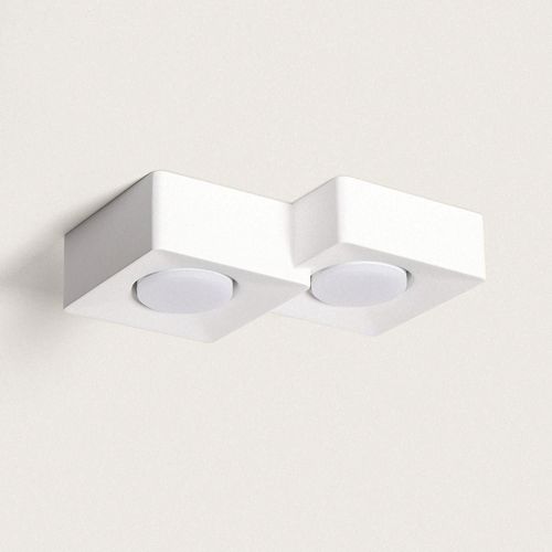 Plafonnier Plâtre 2 Spots Quman Blanc
