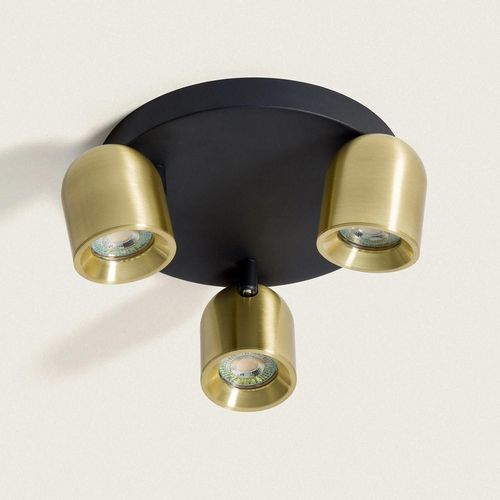 Plafonnier Rond Orientable Aluminium 3 Spots Caleb Blanc
