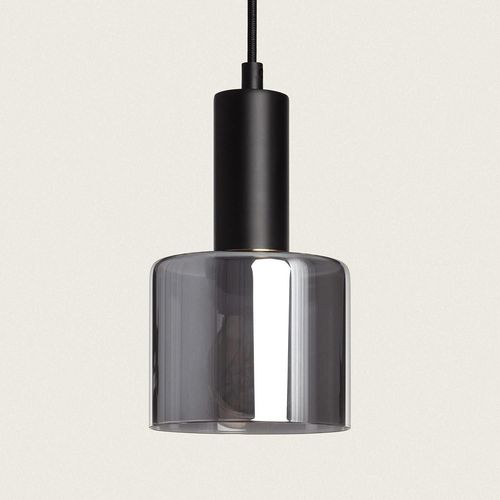 Suspension Métal Et Verre Danae Gris Fumée