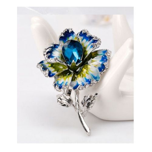 1 Pièces Cristal Fleur Broches Pour Femmes Émail Broches Bijoux Hijab Broches Décoratif Vêtement Robe Accessoires Broche