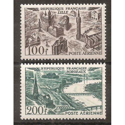Pa 24 Et 25 (1949) Poste Aérienne Lille 100f Et Bordeaux 200f N** (Cote 19e) (9875)