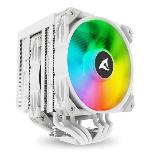 Sharkoon A60 Dissipatore d'Aria CPU RGB Bianco 12cm 260W TDP 2 Ventole 6 Heatpipes