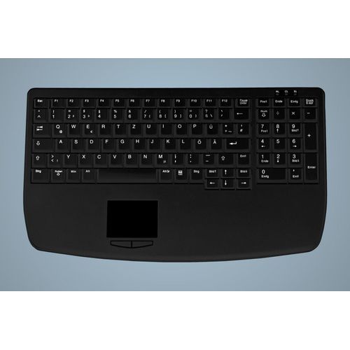Active Key AK-7410-G Tastiera industriale PS/2 tedesca nera con touchpad ergonomica