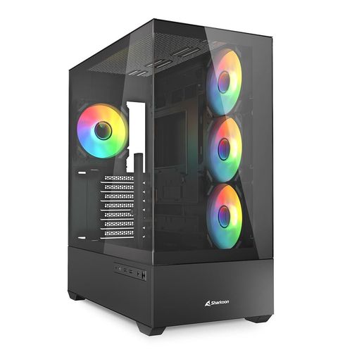 Sharkoon AK6 Case per PC ATX in Vetro Temperato con Illuminazione RGB