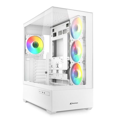 Sharkoon AK6 Case ATX Bianco in Vetro Temperato con Illuminazione RGB
