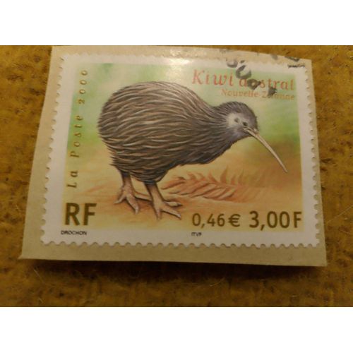 Timbre Oblitéré Rf 3,00 Kiwi Austral Coloré.