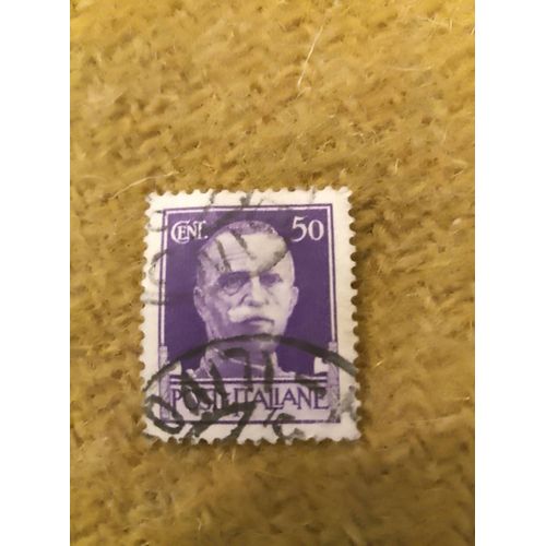 Timbre Oblitéré Lire 50 Poste Italiane Emmanuel 3.