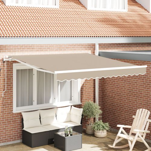 Vidaxl Auvent Rétractable Automatique Beige 300x250 Cm, Vidaxl Tissu De Remplacement Pour Auvent 3x2,5 M Beige