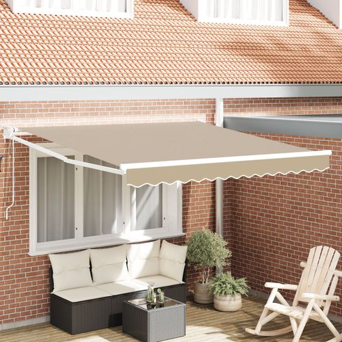 Store Rétractable Automatique Vidaxl Beige 350x250 Cm, Tissu De Remplacement Pour Store Vidaxl 3.5x2.5 M Cadre Beige