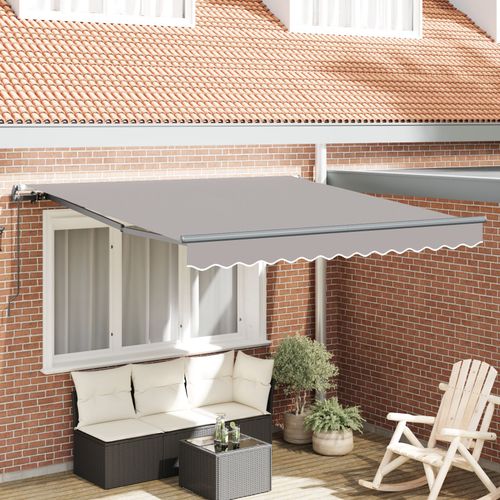 Vidaxl Store Rétractable Manuel Gris Clair 350x250 Cm, Vidaxl Tissu De Remplacement Pour Store 3,5x2,5m Gris Clair