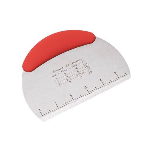Couteau à découper semi - circulaire crème gratter couteau à découper gâteau grattoir de cuisson acier inoxydable avec échelle farine
