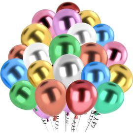 ChenQuanSarl- Ballon Couleurs Métalliques 100 Pièces,12 Pouce Ballons De Baudruche Matt Chromé Couleurs En Helium Gonflable,Décoration Pour Anniversaire, Mariage Decoration