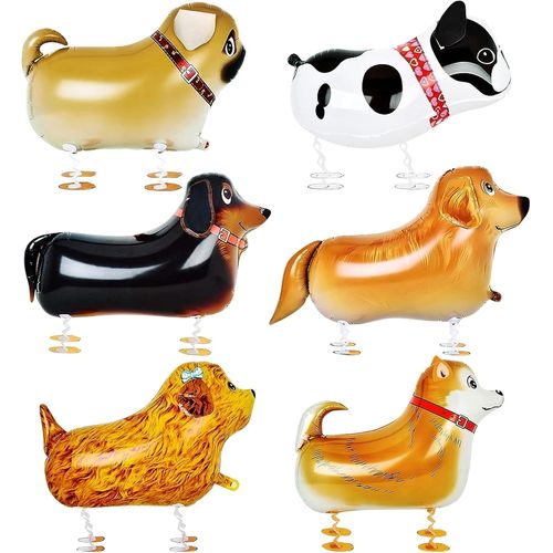 Chenquansarl- Lot De 6 Ballons Gonflables En Aluminium Pour Chien, Taille Xxl, En Forme D'animal, Pour La Marche, La Marche, L'hélium, Décoration D'anniversaire D'enfant