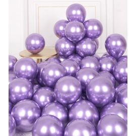 ChenQuanSarl- Ballon Violet Métallique Hélium 50 Pièces Petit Ballons Anniversaire 5 Pouces Violette Mini Ballons De Baudruche Violet Ballon Gonflable Décoration Mariage Bachelorette Party Halloween