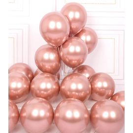 ChenQuanSarl- Ballon Rose Gold Hélium Lot De 50 Ballons Anniversaire Rose Gold 30Cm Ballons De Baudruche En Latex Fille Femme Ballon Gonflable Décoration Pour Mariage Baby Shower Gender Reveal