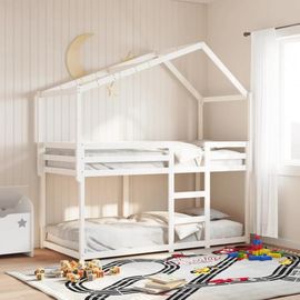 Toit De Lit Pour Enfants 213x95,5x144,5 Cm Bois De Pin Massif
