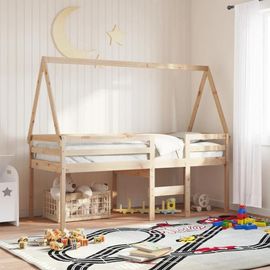 Toit De Lit Pour Enfants 199x95,5x88 Cm Bois De Pin Massif