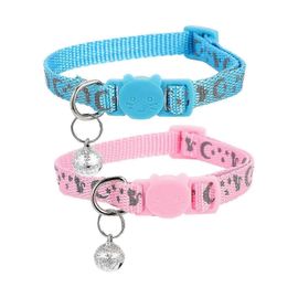 2pcs Cat Neck Ring Collier De Chat Réglable Collier De Chat Réfléchissant Colliers De Chat Détachables