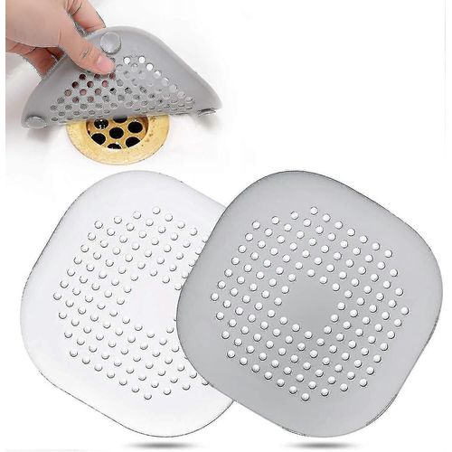 Attrape-cheveux, housse de drainage de cheveux carrée pour douche bouchon de cheveux en silicone avec ventouse