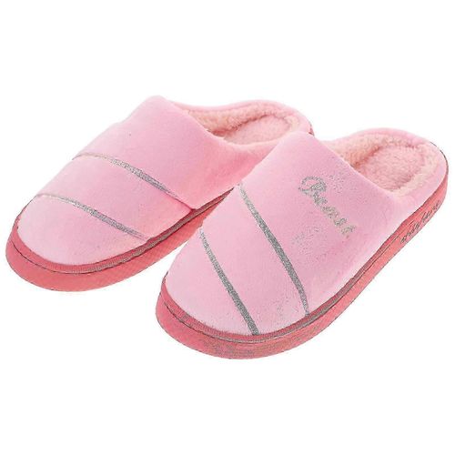 1 Paire De Pantoufles D¿Hiver Antidérapantes Chaudes Pantoufles D¿Intérieur À Enfiler Taille 38-39 Pour Femmes Filles (Rose)