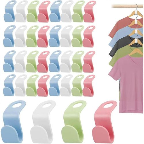 40 Pcs Vêtements Cintre Connecteur Crochets Crochet Cintre Multi-Couche Empilable Cintre Rallonge Clips pour C