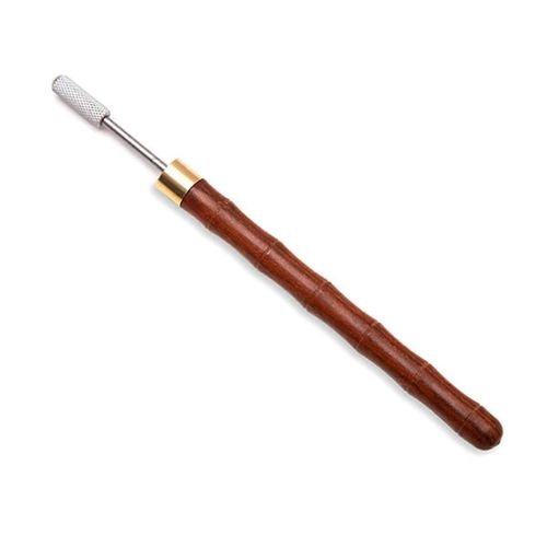 Rouleau de peinture en cuir Stylo de teinture en cuir avec poignée en bois de santal-dessus en acier inoxydable bricolage Leath