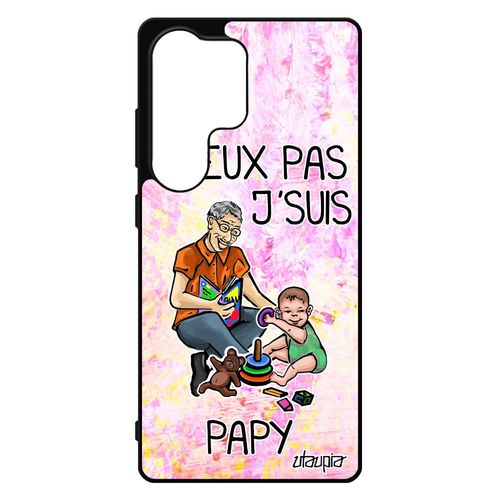 Coque S25 Ultra Silicone Jpeux Pas J'suis Papy Violet Enfant Dessin Texte Antichoc Je Rigide Grand Pere Portable Papi Pour Samsung Galaxy